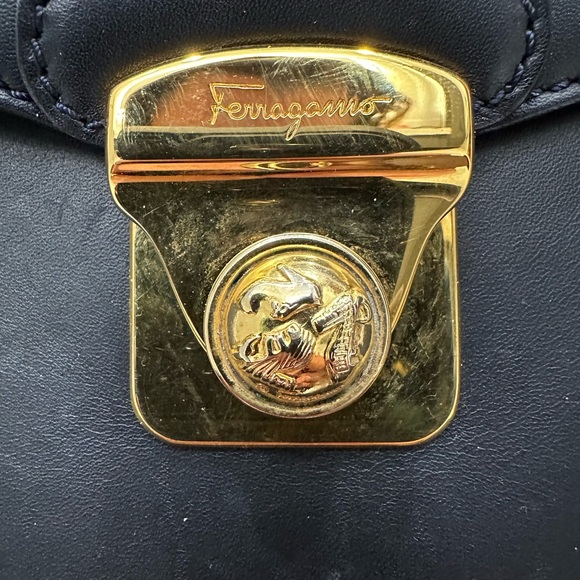 Salvatore Ferragamo Vintage High-Heel Hardware Leather Top Handle Crossbody Bag - Picture 6 of 13